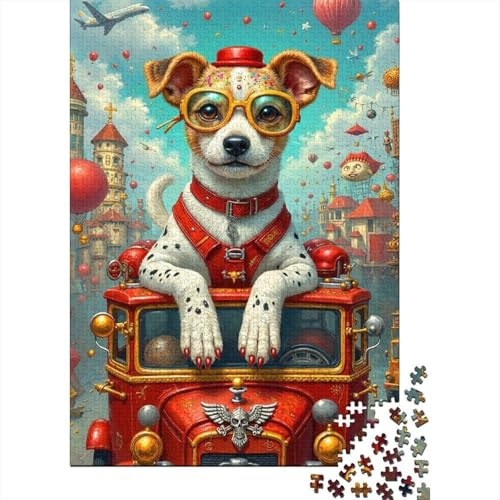 Piloto de Perro de Dibujos Animados Rompecabezas DIY 1000 Piezas para Fans Adultos, Cartón Premium, Decoración Mural, Regalo Amigos, Relajación En Casa 52x38cm/1000pcs