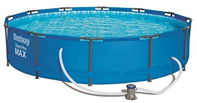 Bestway Steel PRO Max Piscina Fuori Terra Rotonda 56416, 366x76 cm, Pompa di Filtraggio Inclusa