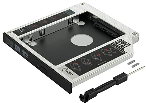 Poppstar Laufwerksrahmen für 2,5 SSD HDD Festplatte (7mm, 9,5mm, 12,5mm) in 12,7mm Sata 3 CD-DVD Schacht (Notebook, Laptop, etc.), Festplattenrahmen Aufrüstset