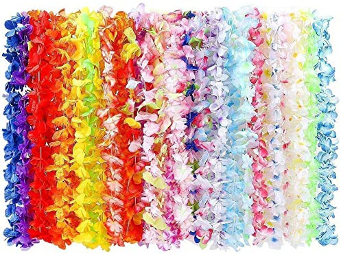 BangShou 36Pcs Ghirlanda Hawaiana Collana Tropicale Ghirlande Hawaii Hula Multicolori Fiori Ghirlande