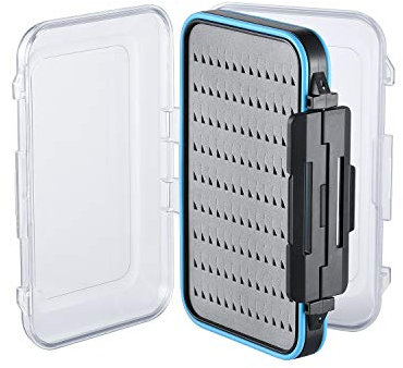 Angelkoffer leer Angelzubehör Köderbox Angelbox Spoon Box transparenter Angelkasten mit Griff Kunststoff Angel Zubehör für Fliegenfischen Fliegen Kunstköder, 15x9,7x4,5cm, Grau