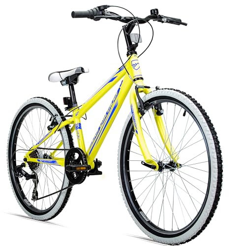 Bergsteiger Kansas 20, 24 Zoll Kinderfahrrad, geeignet für 6, 7, 8, 9, 10, 11 Jahre, 6 Gang-Schaltung, Mountainbike mit Weißwandbereifung, Jungen-Fahrrad, Mädchen-Fahrrad
