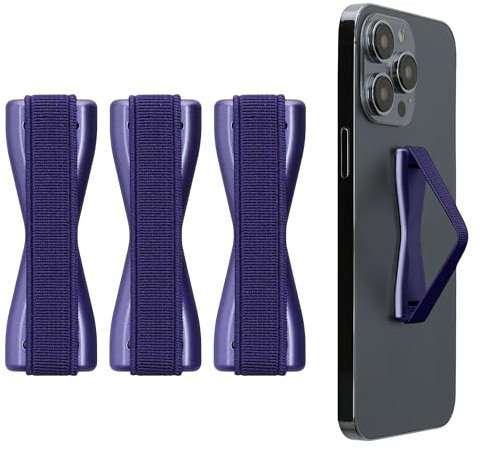 kwmobile Smartphone Fingerhalter 3 Set - Handyhalter Einhandbedienung - 3X Handyhalter in Metallic Blauviolett