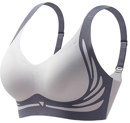 BH Damen Ohne Bügel Push Up Seamless Komfort Sport BH Gepolstert Spitzen Bra Weich Nahtlos Stretch Bustier Mittel Halt Bügelloser Schlaf BH Klassische Top für Alltag Yoga Damen (01 Blau, XL)