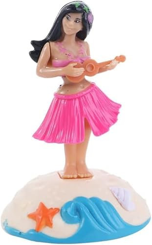 Pink Solar Powered Dancing Girl Swinging Hawaiian Girl Grass Skirt Swing Shaking Head Doll Car Dashboard Dancing Figure Solar Dancing Figurines Desktop Ornaments Solar Power Kits Learning and Educatio