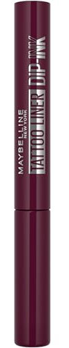 Maybelline New York - Eyeliner Liquide Waterproof - Couleur Intense Tenue Longue Durée 24H - Sans Transfert - Applicateur Feutre Précis - Tattoo Liner Dip Ink - Teinte : Burgundy Boost (violet)