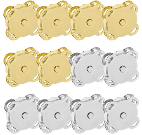 Qianyu 12 botones magnéticos de 14 mm, botones de presión de metal, para coser, hechos a mano, cierre magnético para coser para rompevientos, abrigos, chaquetas, bolsos, bolsos, ropa, manualidades