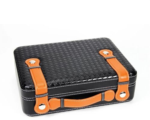 Caja de Viaje Caja de cigarros de Pino de Nieve Estilo totalizador de Estera de Alto Grado, humidor de cigarros portátil for Viajes al Aire Libre, Herramienta for cigarros Humidor de Viaje(Negro)