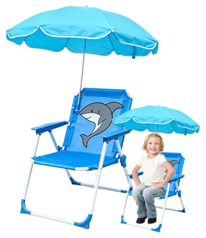 Genérico Silla De Playa para Niños con Sombrilla | Silla De con Sombrilla Incluida,Asiento Portátil para Exterior, Jardín, Piscina Y Picnic