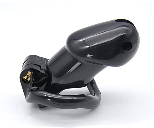 Male Chastity Device Cock Cage Sex Toys, Lightweight Smooth Chastity Cage Resin Penis Lock with 4 Different Sizes Rings - Adult Bondage Sex Toy, Couple Gifts (Black, Long)