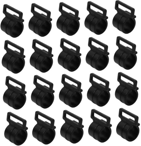 TOYZFRIENDY Lot de 30 Clips en Plastique Noir pour Tente Bâche, Pince Légère et Ajustable pour Auvent, Accessoires Camping Robustes pour Fixation de Mat de Tente