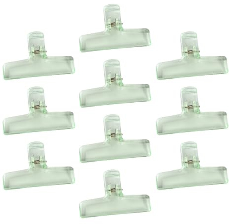 10 clips de acrílico transparente de 75 mm, abrazaderas de papel, carpeta de archivos, bolsa de alimentos, bolsa de alimentos, tablero de dibujo de documentos, clips de cola larga acrílicos