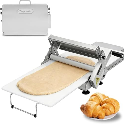 Zanefoo Manuell Kavlingsmaskin & Pastamaskin (40cm) – Justerbar Tjocklek 2-25mm – Professionell Degkavlare i Rostfritt Stål för Marsipan, Pepparkakor, Pizza & Sugarpaste(L)