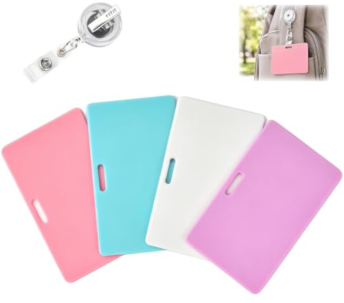 4Pcs Reusable Badge Sticky Notes, Retractable Lanyard, Nurse Teacher Gifts | Mini Clipboard for Nurses, Teachers To Do Lists & Reminders, School and Office Supplies
