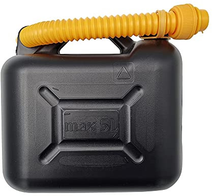 5L Plastic Jerry Can with Spout – Black Colour – Efficient Fuel Transportation – Emergency Backup for Vehicles