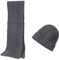 Embouro Wintermütze und Schal aus Merinowolle für Herren, warme Strickmützen, lange Schals für Damen und Herren (Holzkohle)