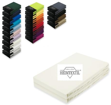 EXKLUSIV HEIMTEXTIL Doppelpack Jersey Spannbettlaken Premium Naturweiß 120 x 200 cm