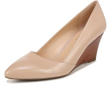 Franco Sarto Womens Frankie Pointed Toe Wedge Pump Ballet Beige Leather 9 M