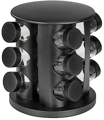 WENKO Bruna - Carrusel para especias (13 unidades, 100 ml), color negro