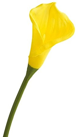 lopituwe 20 stycken fantastisk Calla Lilies bukett Hållbar och lågt underhåll konstgjord ABS Bröllopsblomma Brudmödrar, Gul