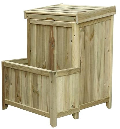 Zest Parcel Store with Planter – Outdoor Parcel Box – Internet Delivery Drop Box - Solid Pressure-Treated PEFC-Certified Wood - 0.5 m (W) x 0.57 m (D) x 0.69 m (H)
