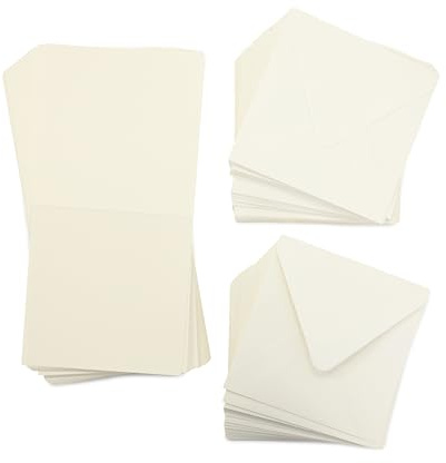 Crafter's Companion Lot de 100 cartes vierges et 50 enveloppes assorties Ivoire 12,7 x 12,7 cm