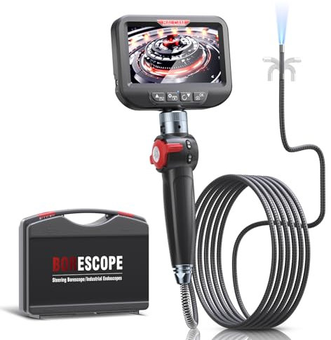 Ralcam Endoskopkamera mit Licht Endoscope Camera - Endoskop 8,5 mm Inspektionskamera 4,3 HD 1080P Rohrkamera, Kameras mit 6 LED, IP67 Wasserdicht 2M Halbstarre Kabel Teleskopkamera Kfz Werkzeug