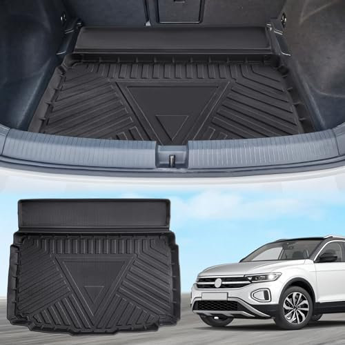 ECOZEN Vasca Baule per VW T ROC 2018-2025 3D Specifica In TPE Proteggi Bagagliaio auto, VW T-roc Tappetino inferiore del bagagliaio, con bordino rialzato, resistente impermeabile per tutte le stagioni