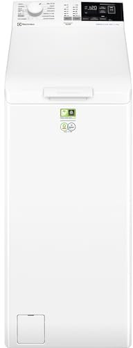 Electrolux EN6T4722NF Lavadora de Carga Superior 7Kg, 1200 rpm, Libre Instalación, Tecnología SensiCare, Función TimeSave, Inicio en Diferido, Programa Antialergias, Display LCD, Blanco, Clase A