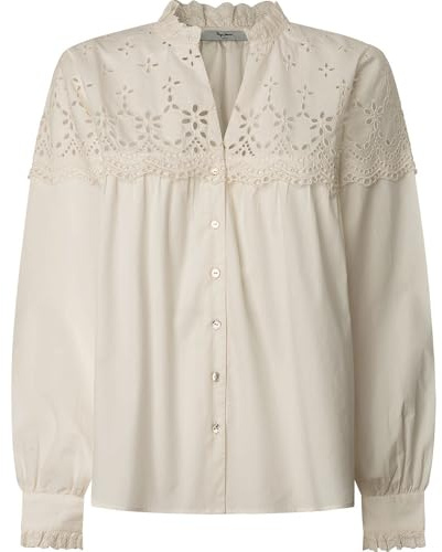 Pepe Jeans Bernadette Chemise, Blanc (Mousse Blanche), S Femme