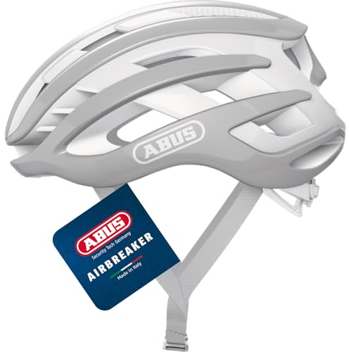 ABUS Rennradhelm AirBreaker - High-End Fahrradhelm für den professionellen Radsport - für Jugendliche und Erwachsene - Helm für Damen und Herren - Pure Grey, Größe L