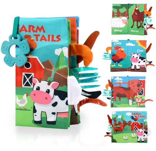 Fühlbuch knisterbuch stoffbuch Baby Buch，Baby Spielzeug 6 Monate，Baby Bücher Quiet Book Geschenk für Jungen Mädchen 0 3 6 Monate