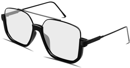 GUVIVI Retro Oversized Aviator Sunglasses for Women Men Square Semi-Rimless Double Bridge Sun Glasses 70s Trendy Shades Pilot-style
