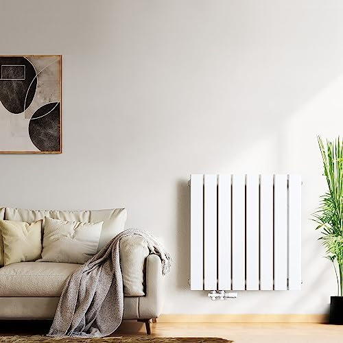 Badrum element element platt 630 x 620 mm vit design platt radiator horisontell panel enkellager väggelement 450 Watt radiator