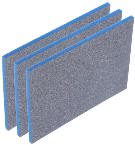 QUARKZMAN 3pcs bloques de esponja de lijado, Almohadilla de esponja de lijado de 800-1000 granos 140mm x 114mm x 5mm Espuma suave Lijadora de mano húmeda y seca para modelado Metal Madera