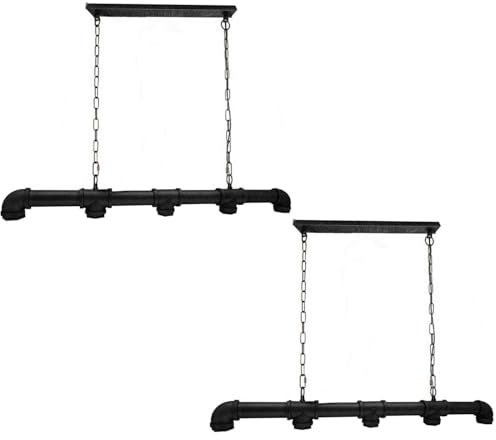 LEDSone 5 Outlet Black Ceiling Pendant Light Vintage Metal Heavy Duty