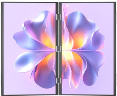 Waveshare 14inch Dual-Screen Portable Monitor for Laptop, Supports Windows/MacOS, Dual-1080p High Definition Foldable Screen with Stand, 60Hz 100% SRGB, Plug and Play with HDMI/Type-C Display Port
