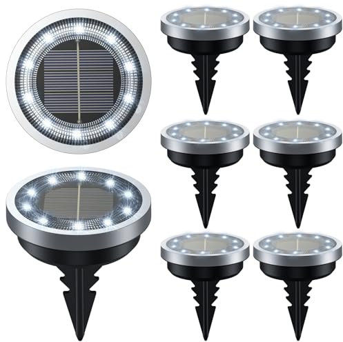 Solar Lights Outdoor Garden, 8 Pack Solar Ground Lights Pathway Waterproof IP65 Garden Light Landscape Lighting, In Ground Light Decorative for Sidewalk Driveway Walkway Lawn Deck Steps Stair