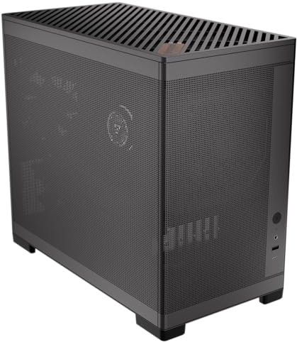 Okinos MiniArt 4 Micro ATX PC case, 2x120mm Reverse 3 Pin Fans & 1x120mm 3 Pin Fan Pre-Installed, 240mm Radiator Support, Compact MATX Case, Front Mounted PSU, MiniArt Series Black