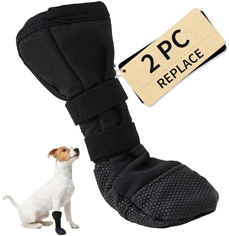 Snugrance 2PCS Dog Paw Wound Recovery Boot, Lick-Proof Protection, Non-Slip Pet Shoe with Self-Adhesive Strap, Soft Protector for Medium to Large Dogs, 2-Point Adjustable Fasteners (L)