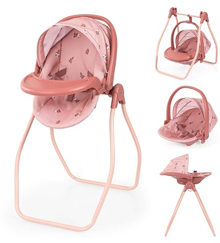 Bayer Design Accesorios para muñecos Set 4 en 1, Trona, portabebés