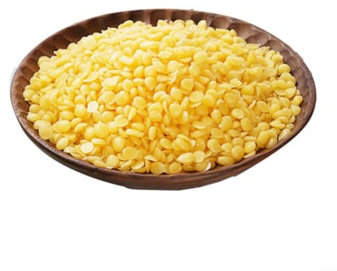 Lawnoval Pastiglie di cera d'api pura per realizzare candele, cosmetici e mobili lucidanti, 1 kg, cera d'api gialla naturale con una leggera fragranza