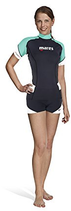 Mares Rash Guard Short Sleeve - She Dives, Maglia Protettiva da Mare a Manica Corta Donna, Multicolore, L
