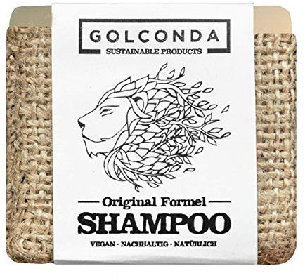 GOLCONDA Haarseife Original Formel | für fettiges Haar und empfindliche Kopfhaut | zertifizierte Naturkosmetik | Vegan | Plastikfrei Shampooseife | Festes Shampoo Seife | Palmölfrei | 1 stück
