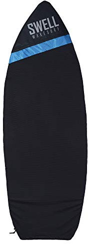 SWELL Wakesurf - Adjustable Length Wakesurf Board Sock with Padded Nose and Pocket - Wakeboard Cover - One Size Fits All Surfboard Bag (Pointed Nose - Blue)
