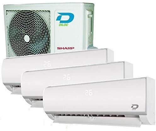 Climatizzatore inverter trial split FROZEN R32 9000+12000+12000 Btu DILOC classe A++/A+ funzione smart WIFI
