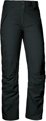 Schöffel Damen Weissach L, Wasser- und Winddichte Skihose, warme Schneehose mit Verstärkung gegen Skikantenschläge und Schneefang, Black, 46