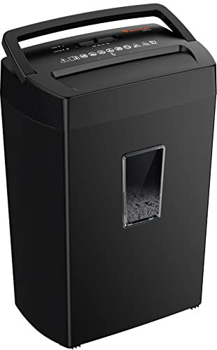 Bonsaii 12-Sheet Cross Cut Paper Shredder, Home Heavy Duty Shredder, P4 Security(5x20mm), 5-Minute Continuous Shredding, Shreds Credit Cards, Mails & Staples, 21L Bin(C275-A)