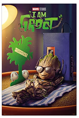 Grupo Erik Poster Marvel Groot get your groot on - Poster Groot - Laminas decorativas 61x91,5cm a todo color | Posters para pared ideal decoración habitación Marvel regalos