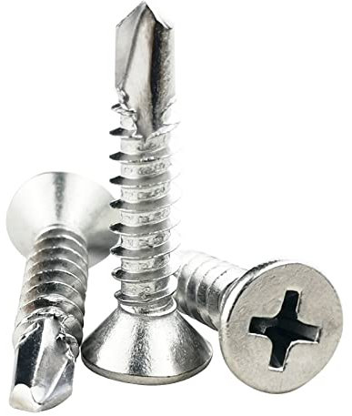 120 tornillos autorroscantes de chapa de 4,8 x 19 mm, acero inoxidable 410, tornillos autorroscantes de cabeza plana Phillips, tornillos autoperforantes de alta resistencia (13 mm hasta 32 mm